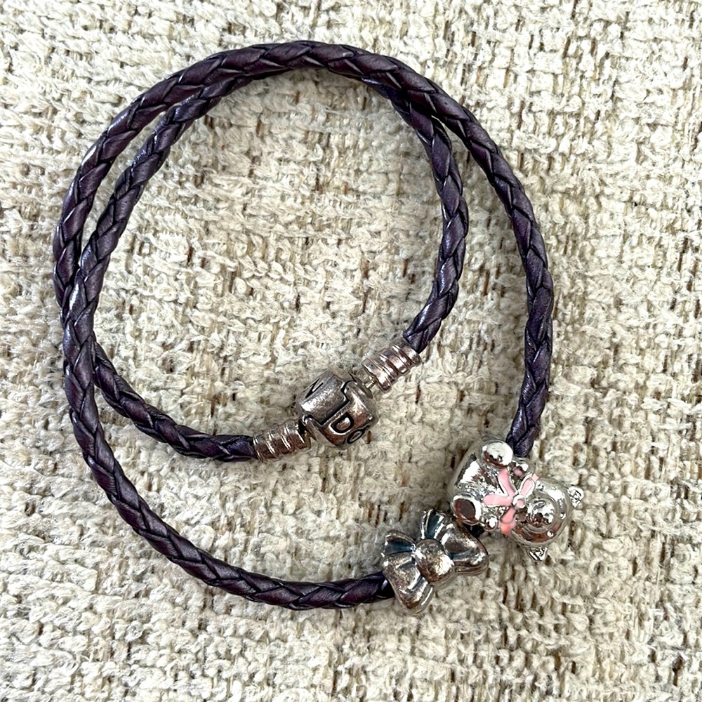 Authentic Pandora purple braided bracelet
